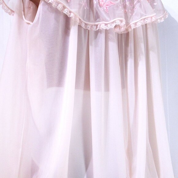 Vintage Lacy Laros Double Nylon Nightie M/L - Picture 9 of 9